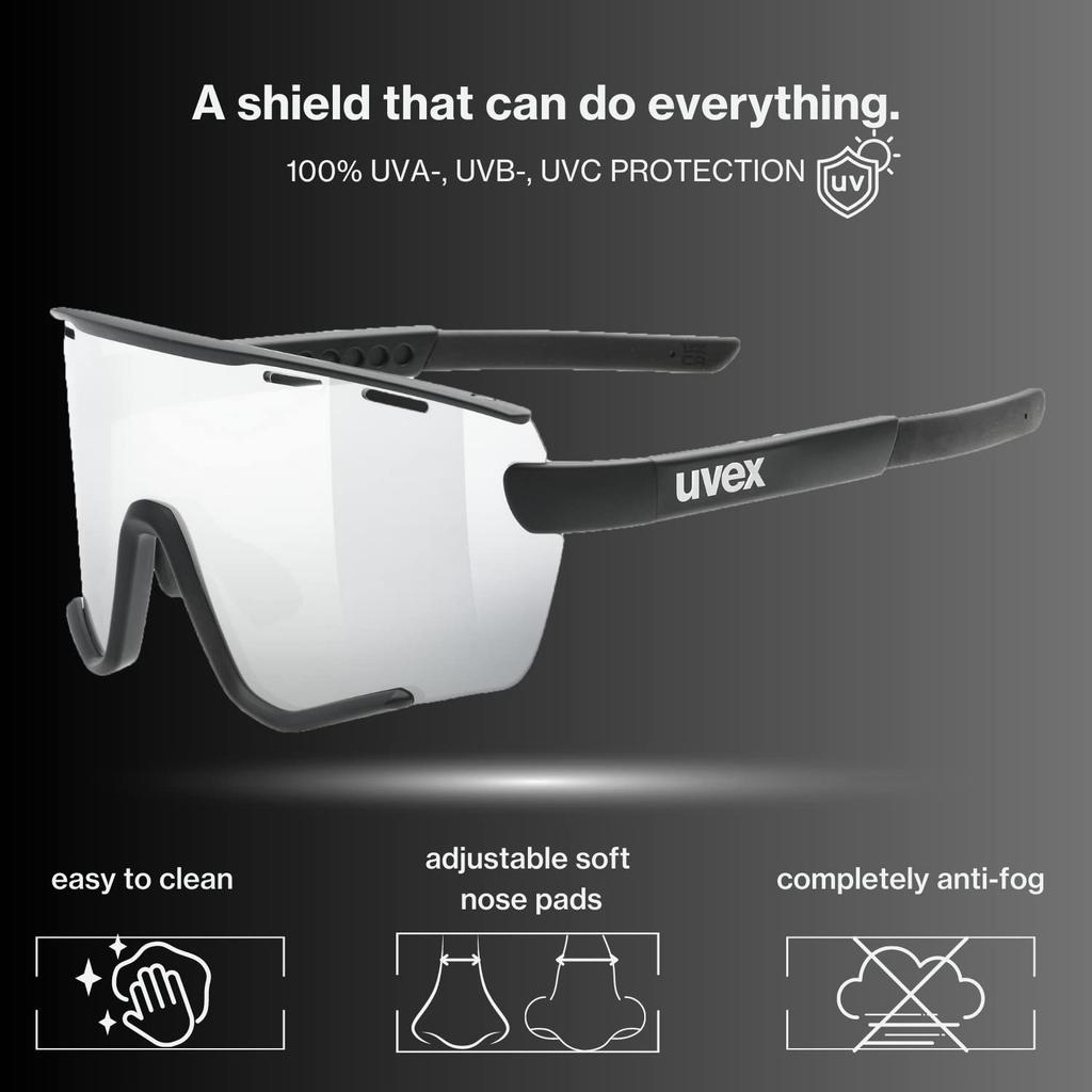 Uvex Sportstyle 236 Sports Sunglasses with UV400 Mirrored and Clear Lenses Protection, Lenses, Anti-Fog,
