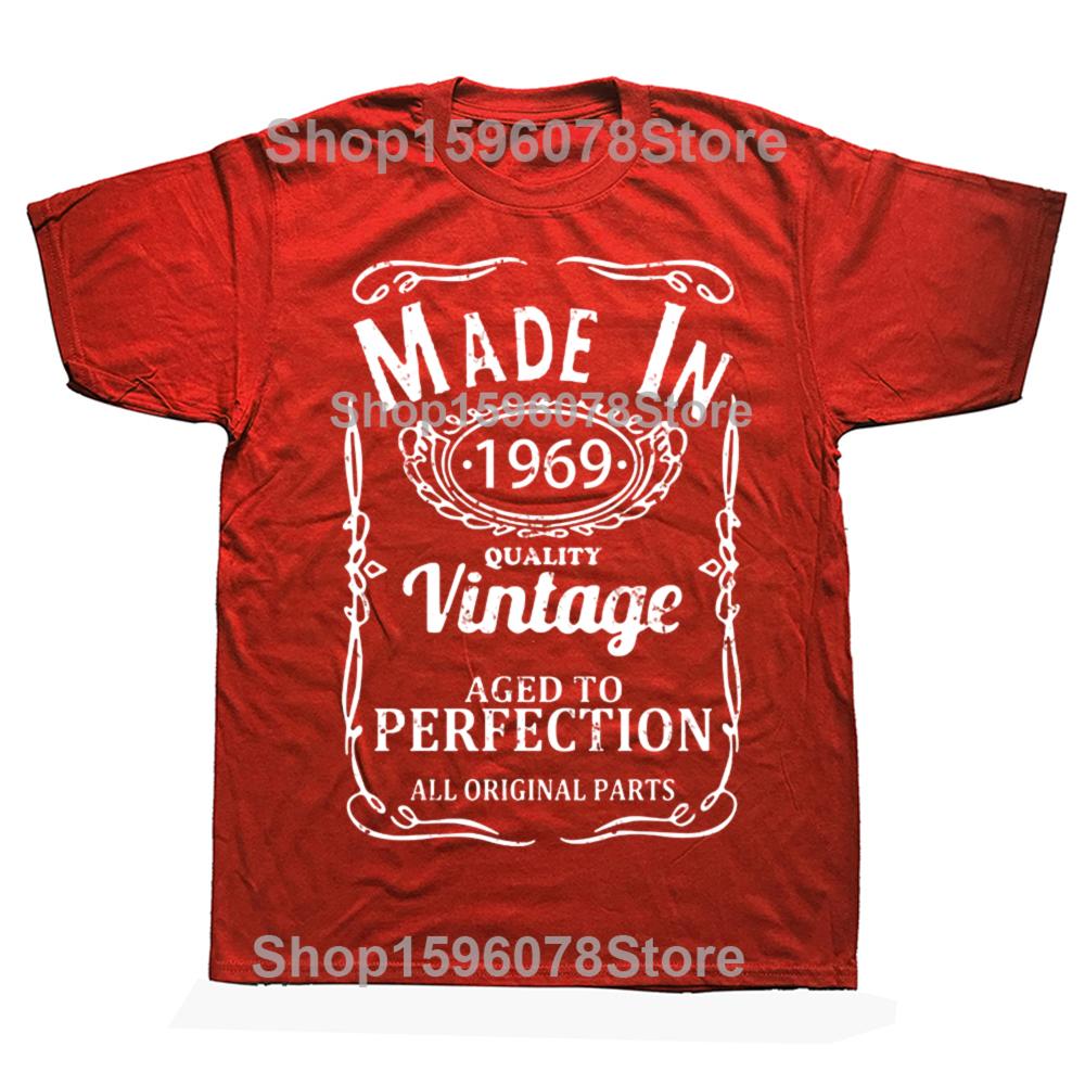 New Men T Shirt Made In 1969 TShirt Born 57th Year Birthday Age Present Vintage Funny Mens Gift Mens Top Tees Father Gift S