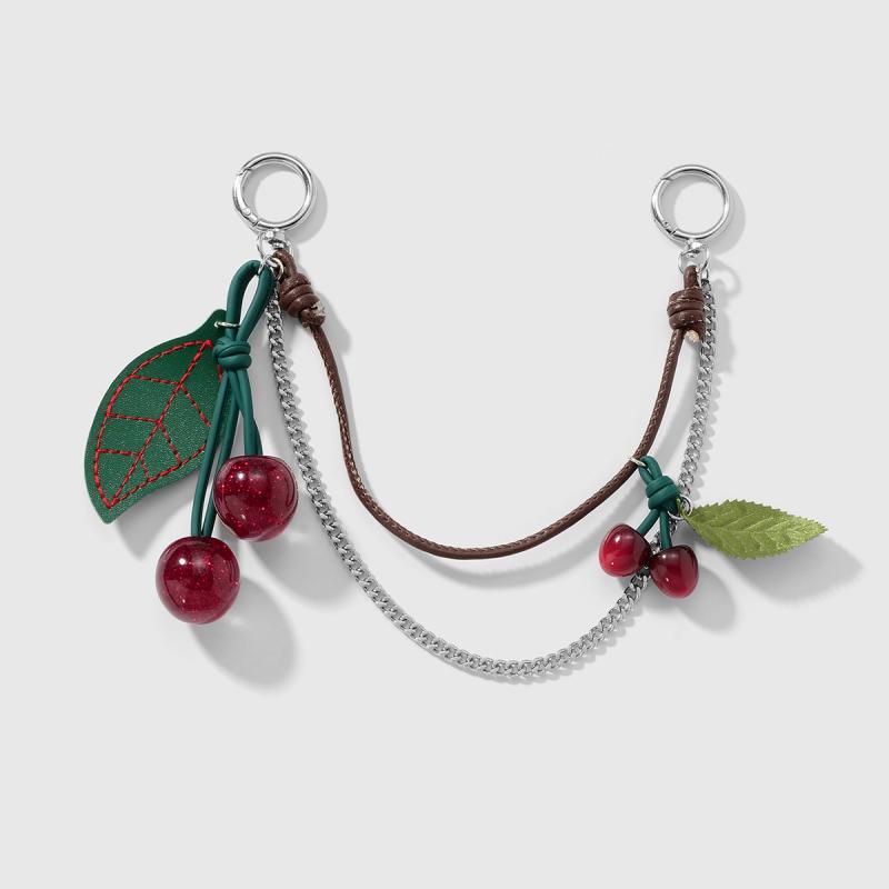 

Цепочка Женская Сделай сам Подвеска для сумки в виде вишни Изысканный брелок для ключей в виде вишни Школьный талисман для сумки студента Аксессуар для сумки