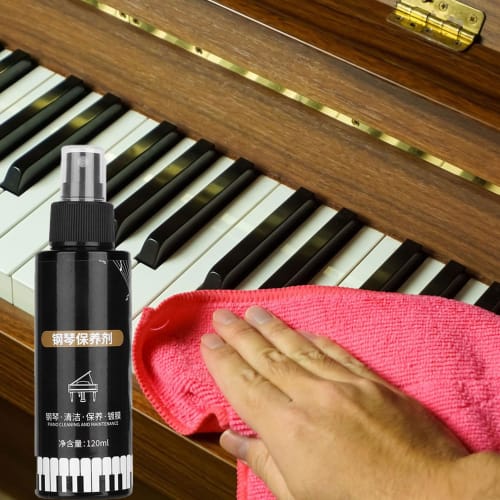 Piano Polish and Cleaner, 120ml High Gloss Finish for Piano Keys, Piano Cleaning Care, High Gloss Piano Polish, Violin Cleaner for Pianos, Guitars, an