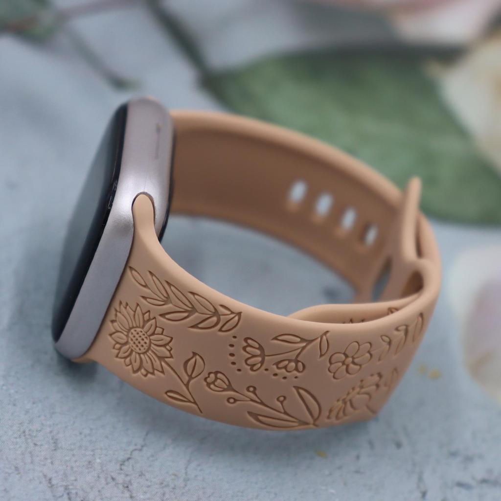 Compatible Silicone Apple Watch S10 Strap: Adjustable, Fashionable Embossed Band