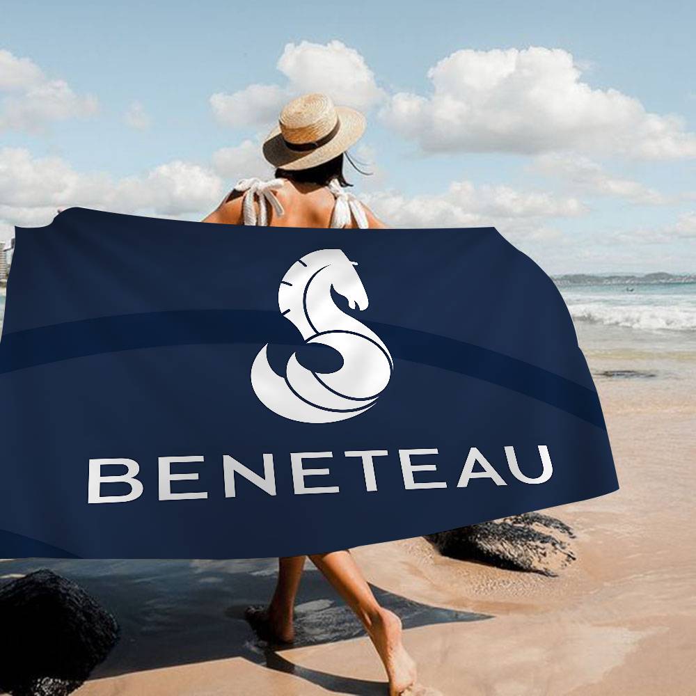 B-BENETEAU Logo Microfiber Printed Beach Towel Mountain Climbing Yoga Beach Swimming Running Absorbent Soft Towel