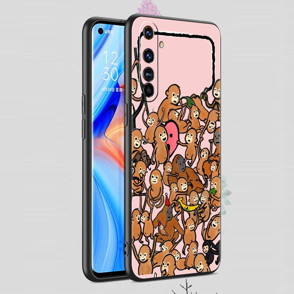 Monkey And Banana Case For Realme C67 C63 C55 C53 C35 C25 C21 GT 2 3 5 6 10 11 12 13 Pro Plus 5G Soft TPU Phone Cover Fundas Bag