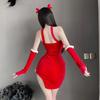 Sex Underwear Christmas C Costume Set Red Bow Bevel Hip Wrap Skirt New Year's Day Performance