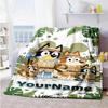 Bluey 22 Customize Text Blanket Cozy Personalized Blanket Soft & Cozy Versatile for Seaside Livingroom Office Chair Nap Four Seasons Multipurpose