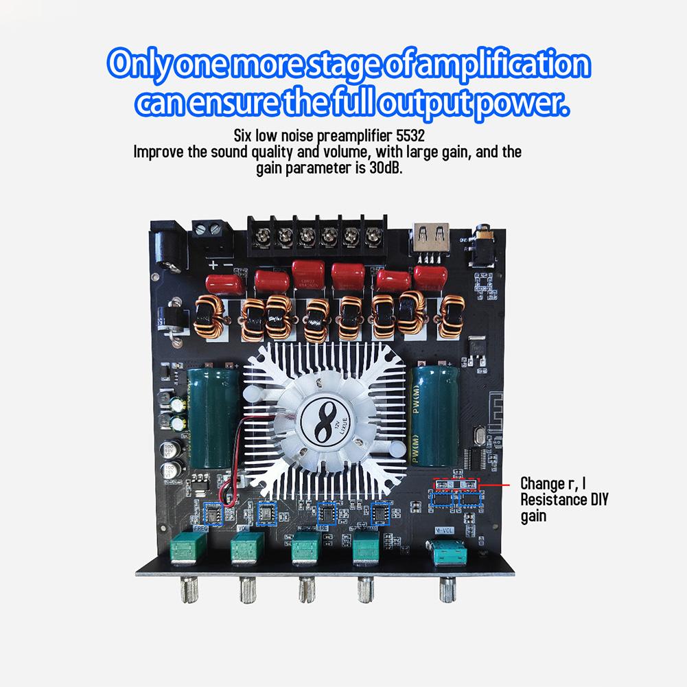 TPA3255 Bluetooth-Compatible Speaker Audio Amplifier Module 2.1 Channel 220W*2+350W Low Tone Audio APP