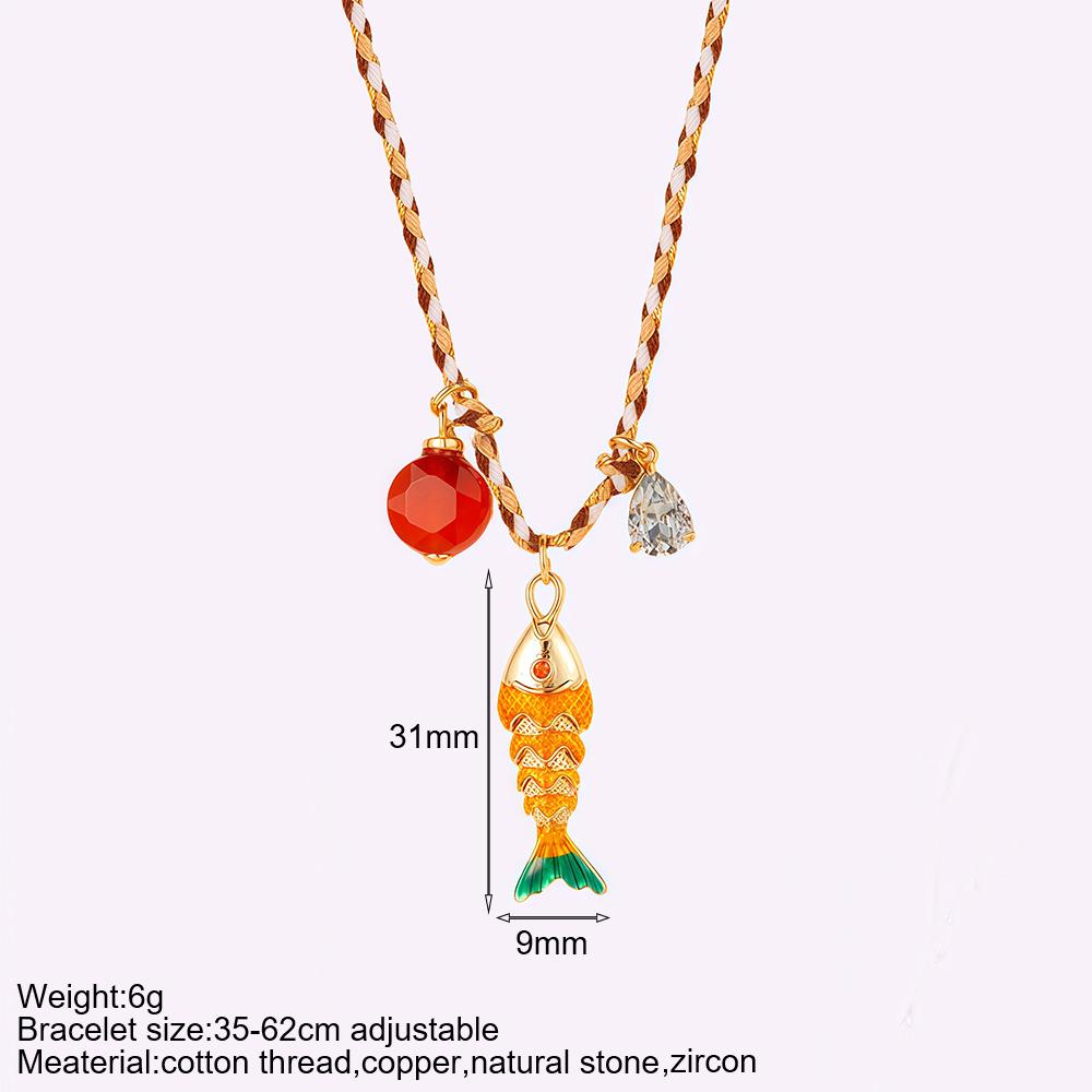 Collana Pesce Stile Boho Y2K per Donna Set da 3 Pezzi Carino Choker Stella Cuore Collari in Pietra Naturale Gioielli Estivi Trendy da Donna a Catena Lunga