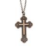 Ornate Cross Pendant Necklace Gothic Religious Christian Statement Jewelry 45cm or 70cm Long Chain