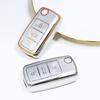 Quicksand Gold Car Key Case Cover For Vw Volkswagen Polo Tiguan Passat B5 B6 B7 Golf 4 5 6 Mk6 Jetta Lavida Skoda Octavia Seat