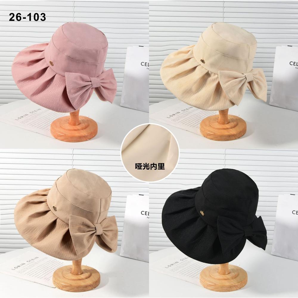New Sunscreen Bucket Hat Women's Summer Bow Big Eaves Sun Hat Korean Version Casual Outdoor Travel Sun Hat