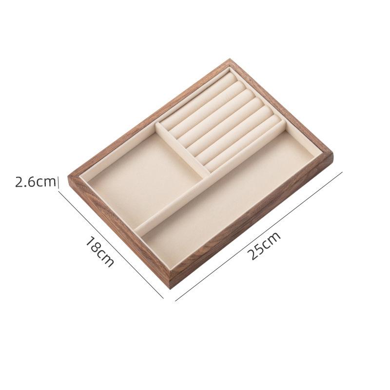 Counter Jewelry Display Tray Large Capacity Ring Earrings Display Trays Showcase Wooden Women's Jewelry Organizer Displays Props