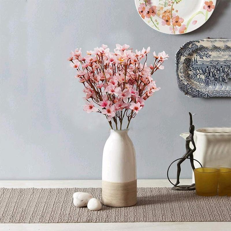 40cm Pink Artificial Cherry Blossom Flower Silk Peach Flowers Fake Plants Arrangement for DIY Garden Home Wedding Party Decor