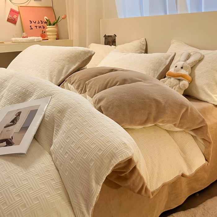 Thicken Winter Super Warm Duvet Cover for Double Bed 3D Carving Milk Velvet Comforter Cover Queen Funda Nordica Cama 150
