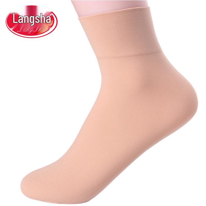 Langsha 80D Velvet Ankle Socks: Non-constricting Wide Opening for Spring/Autumn, Ideal for Women and Elderly.