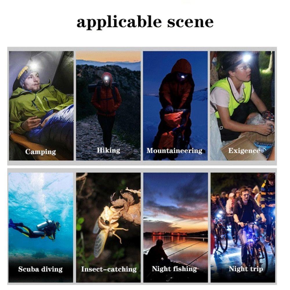 Green Diving LED Headlights Waterproof Portable Lighting New High Battery Life