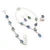 Abalone Shell Pear Shape Gemstone Jewelry Set Necklace Bracelet Ring EarringsSet