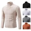 Men's Plus Size Slim Fit High Neck Cable Knit Sweater - Casual Fashion Pullover.