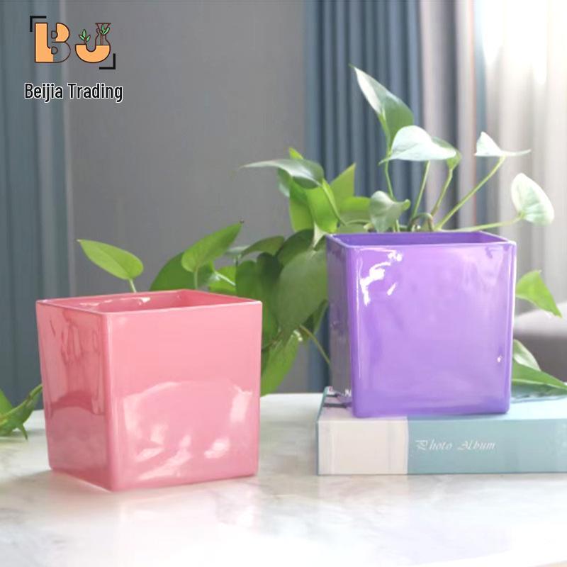 

Высококачественная гальванизированная стеклянная ваза для цветов или украшение для аквариума 8cm x 8cm