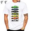 New Summer Men Short Sleeve Retro Turbo RWB 993 T-Shirt Hip Hop Casual Tops Vintage Harajuku Sport Car Fashion White Tees
