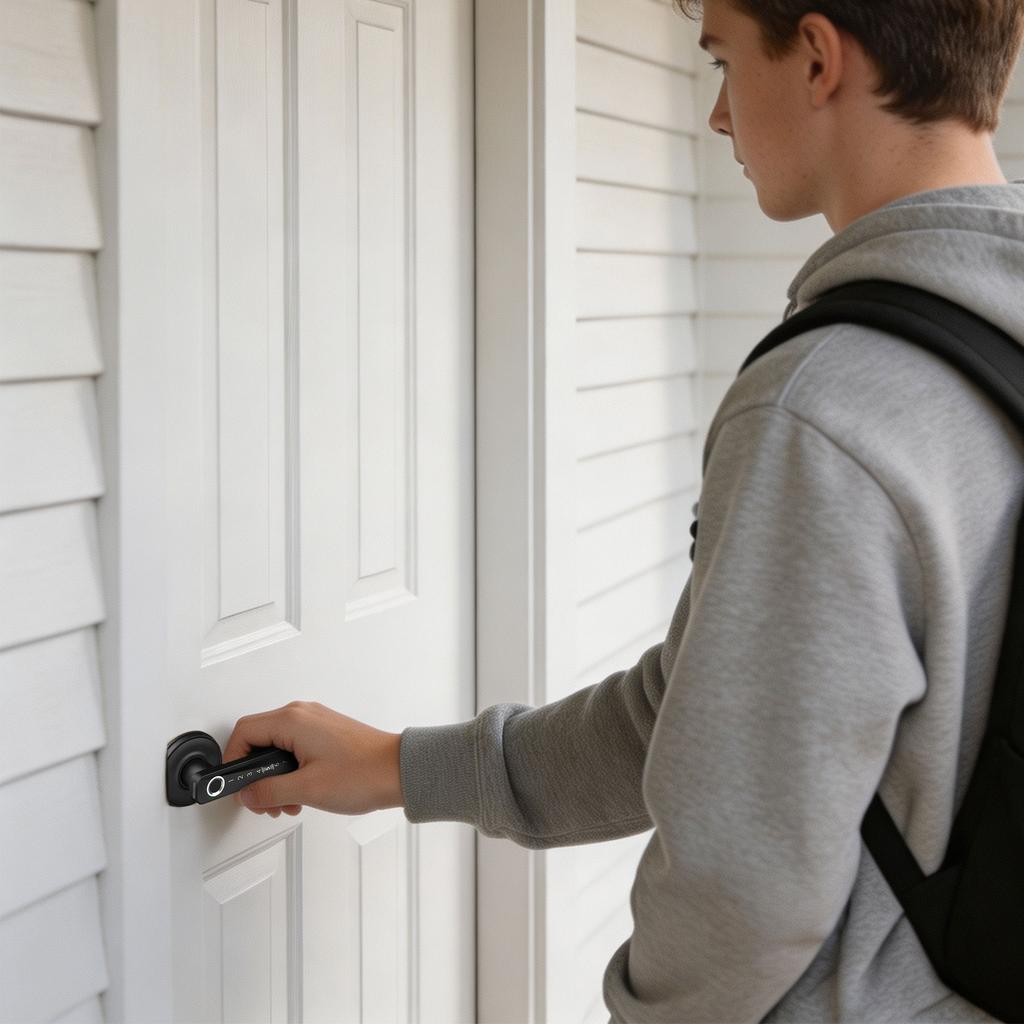 Smart Door Lock with Handle, Bluetooth, 5 Access Points