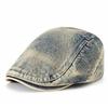 Vintage Washed Denim Flat Cap Dad Distressed Jean Newsboy Hat Men's Casual Style Berets Woman Fashion Ivy Cap