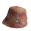 Striped plaid thin age-reducing fisherman hat children autumn warm woolen cap irregular bucket hat tide