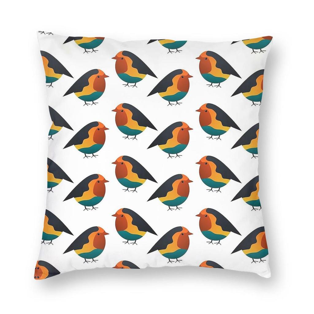 Cute Chubby Pigeon Bird Square Pillowcase Polyester Linen Velvet Creative Zip Decorative Home Cushion Case