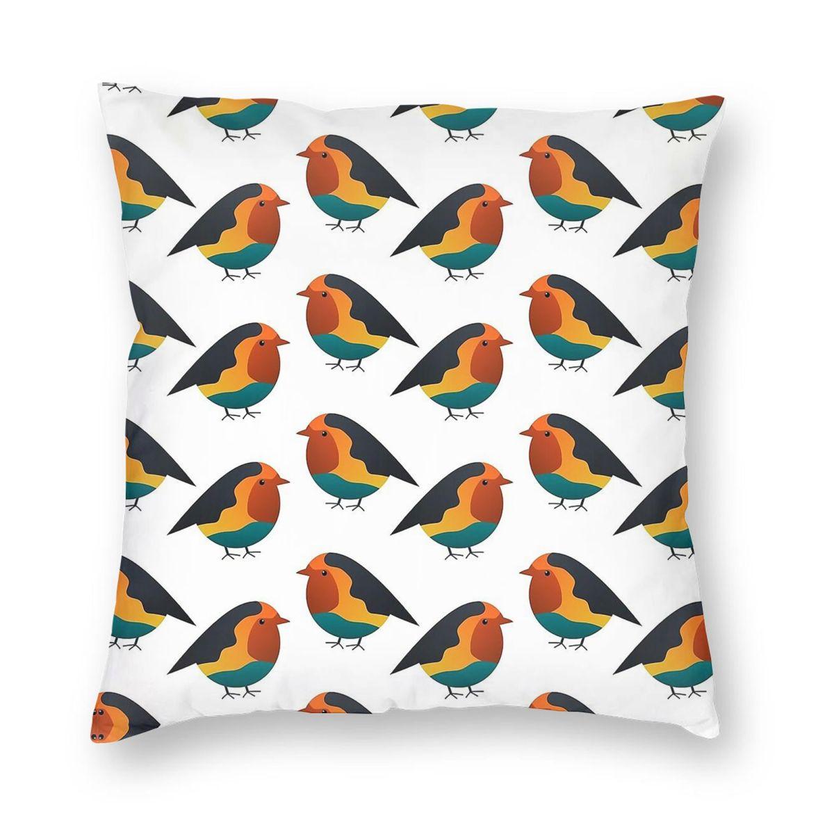 Cute Chubby Pigeon Bird Square Pillowcase Polyester Linen Velvet Creative Zip Decorative Home Cushion Case 30x30cm