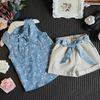 Girls Summer 0-4 Years Floral Bohemian Sleeveless Vest Shorts 2pcs Clothing Set