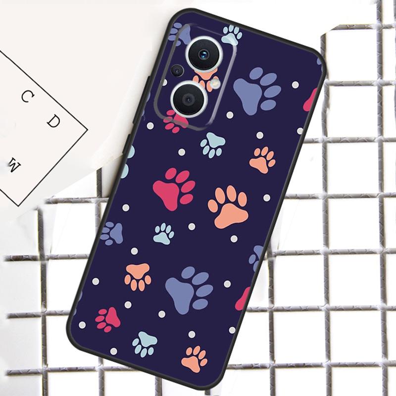 Dog foot Paw Colorful Pattern Phone Case For OPPO Reno 7 8 Lite 8T 10 11 12 13 14 Pro 14F OPPO Find X9 X8 X6 X5 Pro Cover