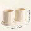 2 Pieces/set of Solid Color Mouthwash Cups with Tray, Family Bathroom Drum, Accessories