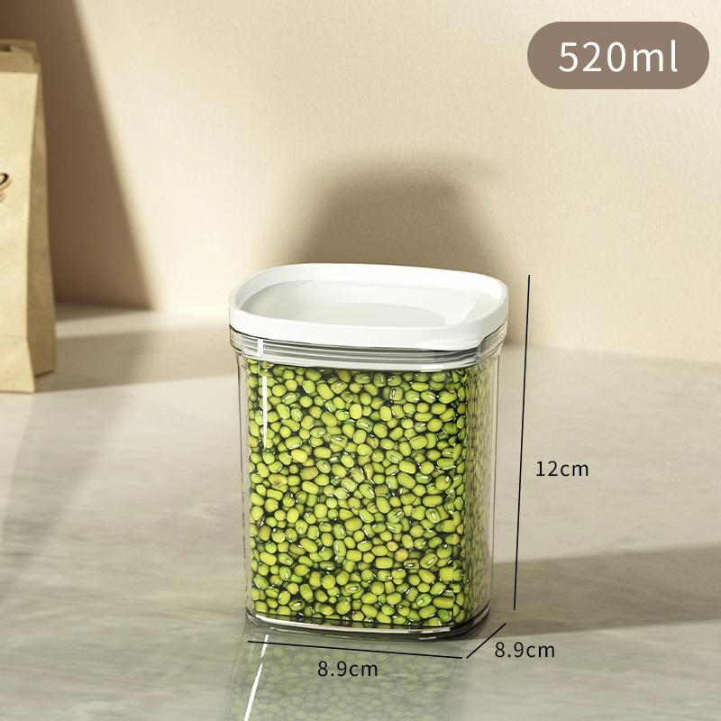 Transparent Airtight Storage Jars for Tea, Grains, and Cereals - Moisture-Proof, Food-Grade Kitchen Containers.