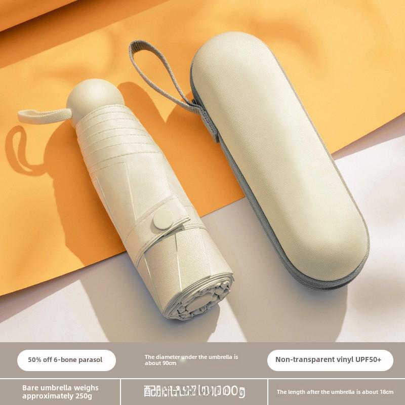 Compact Dual-Use Capsule Umbrella: Portable, Foldable, Lightweight, Sun & Rain Protection