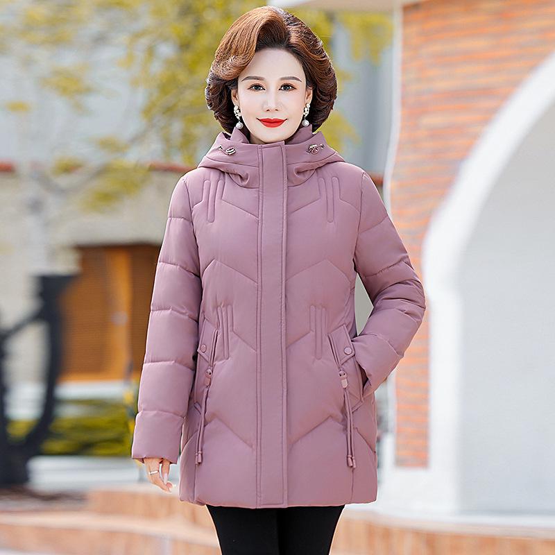 

2025 New Style Mid-length Thickened Down Jacket for Middle-aged and Elderly Women - Age-Reducing, Stylish, Plus Size Winter Coat 3XL (120-135 jins)