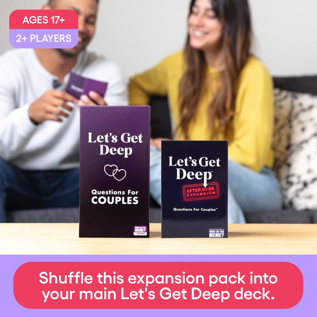 Holen Sie sich das After Dark Erweiterungspaket Entwickelt als Ergänzung zum Get Deep Core Party-Spiel Ein Beziehungsspiel voller Fragen für Paare Let's Deep –