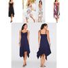 Fashion Summer Womens Sleeveless Vneck Dress With Irregular Printing And Strap Details