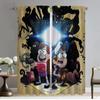 Kitchen Curtains 2 Pieces Gravity Falls Living Room Curtain Tulle for Bedroom Partition Halloween Decoration Shades Blackout