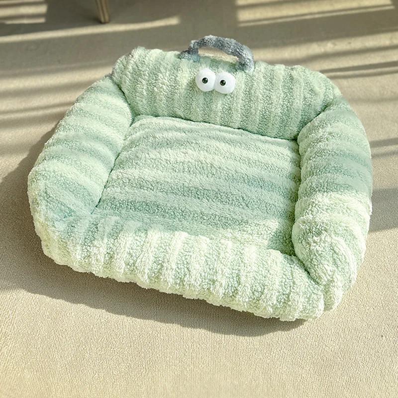 

Monster Pet Bed Furniture Warm Wool Square Dog Nest Cat Nest Sleeping Mat Soft Cushion Small Animal Sofa Pet Supplies M (40x50cm) зелёный