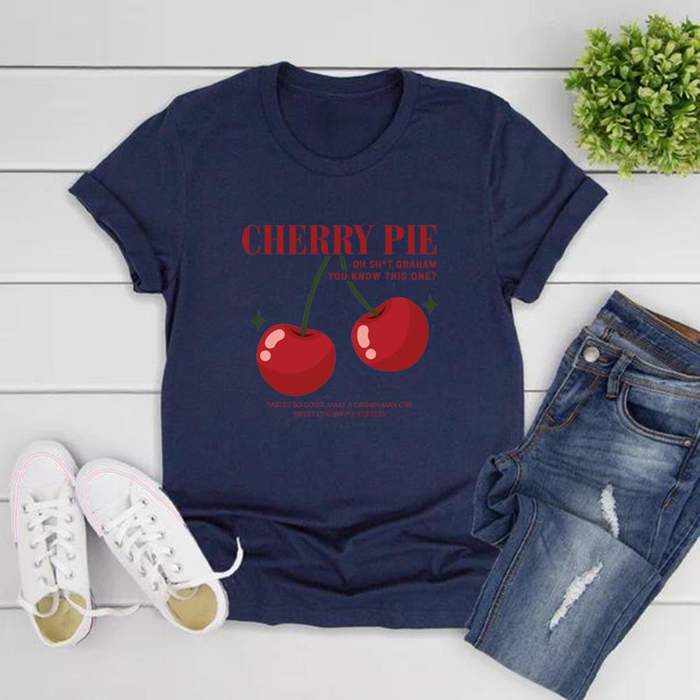 Kirschkuchen Off Campus Series Merch T-Shirt Graham Shirt Retro Hockey Romantik Grafik-T-Shirt Damen Kurzarm-T-Shirts Sommer Oberteile