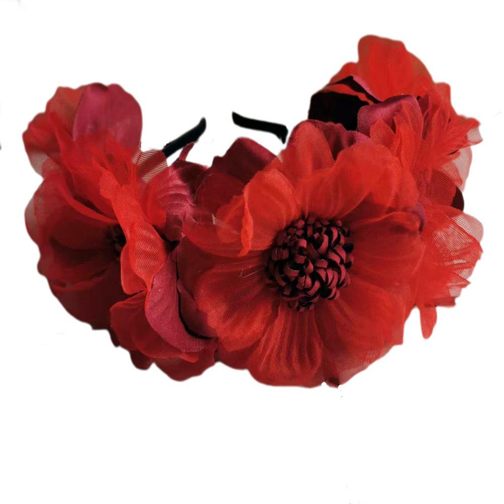 Elegant Bridal Headwear Solid Color Hair Garland Korean Bride Headdress  Photography Accessories