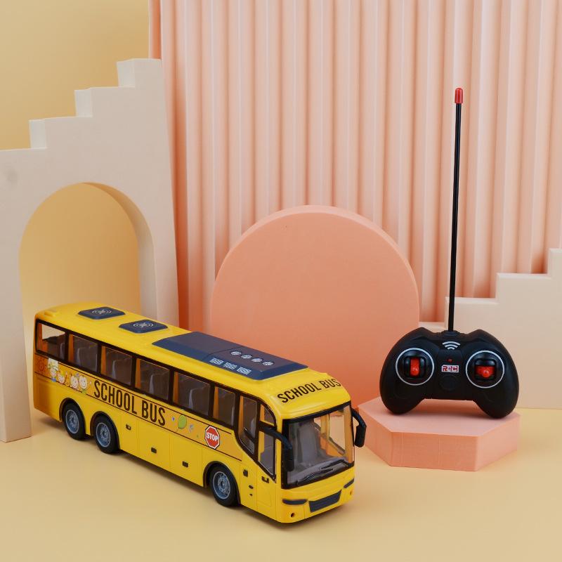 Children'S Remote Control Bus, Simulated Bus School Bus Model, Electric Light Travel Bus Toy Car