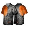 Men's Halloween V-Neck Scrub Top, Short Sleeve with Pockets for or Costume