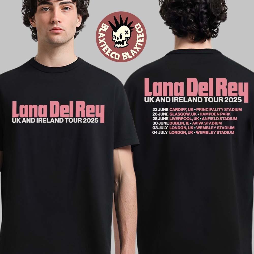Lana Del Rey UK And Ireland Tour 2026 Logo And Tour Dates Two Sided Unisex Tee M