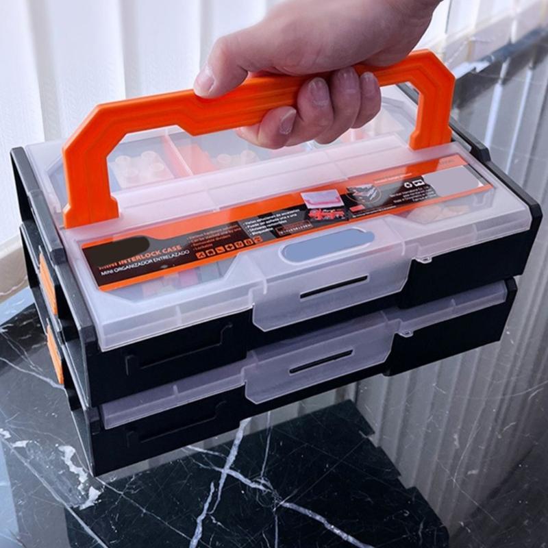 Portable Multi Grid Screw Organizer Tool Storage Case Box Crafted from Reinforced PP Material And Slip Resistant Bottom