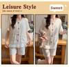 2026 Women's Summer Pajamas: Cloud Cotton Built-in Bra, Short Sleeve Cardigan, Teen Girls' Loungewear Set