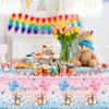 Capoda 3 Pcs Bear Baby Shower Tablecloths Gender Reveal Table Covers Rectangle Plastic Bear Table Cloths for Baby Shower Gender Reveal Party