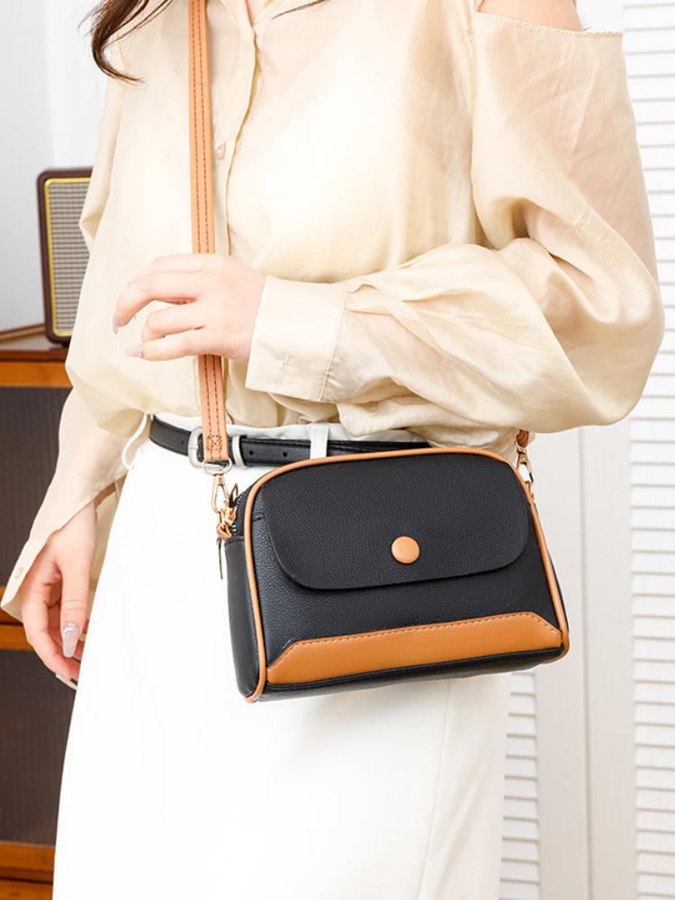 Trendy solid color covered crossbody bag, women's shoulder bag, mini small bag