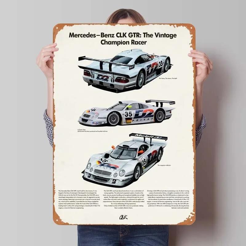 Sign Cars Poster Home Decoration Living Room Retro Metal Tin Sign Plaque for Garage Wall Art Decoration Interior