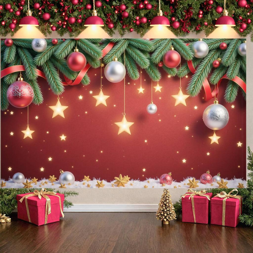 Christmas Banner Snowflake Pattern Winter Celebration Banner Xmas Background Festive Decorative Christmas Decor Backdrop
