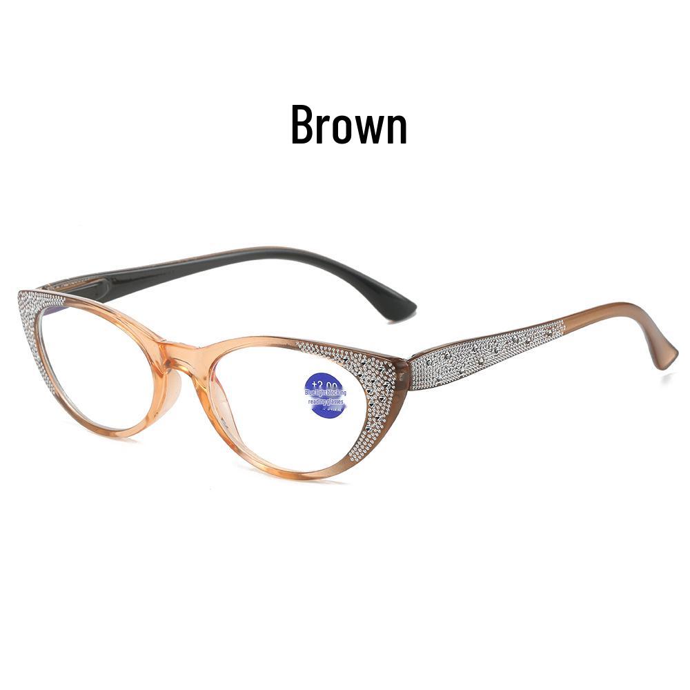 

Новые женские очки для чтения со стразами в форме кошачьих ушек - Модные, высокой четкости, в европейском и американском стиле +2.00